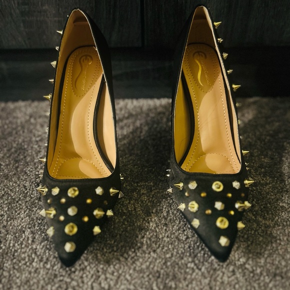 Chic Black Studded Heels (Never worn) - Picture 1 of 7